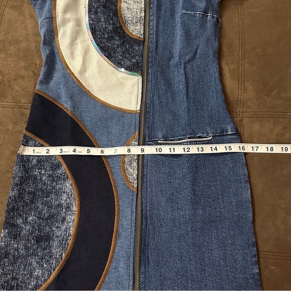 NWT Desigual Blue Denim Short Sleeve Mini Jean Dress Size 34 US 4 - Picture 14 of 16
